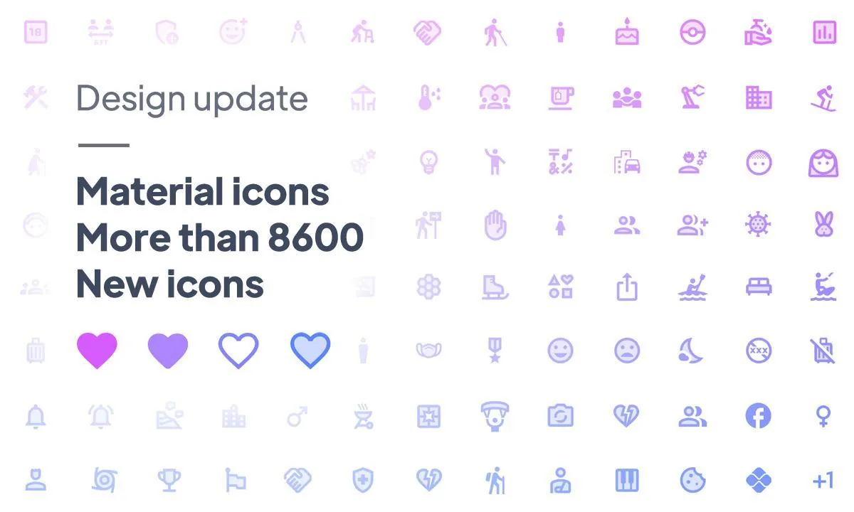 Design update: more than 8600 new material icons